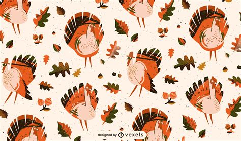 Thanksgiving Turkey Tileable Pattern Vector Download