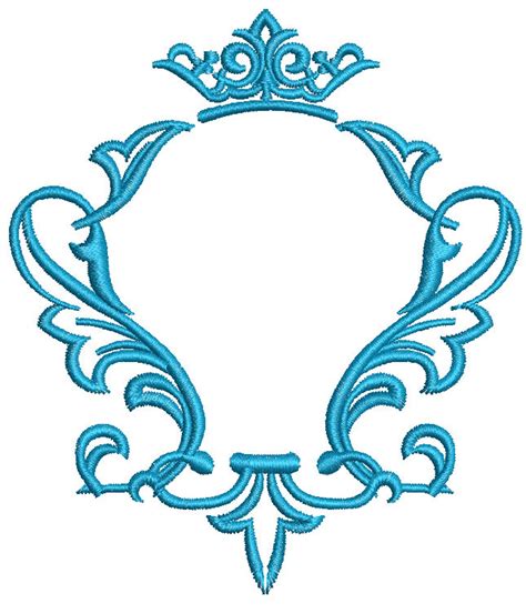 Crown And A Monograms Frame Machine Embroidery Design Etsy