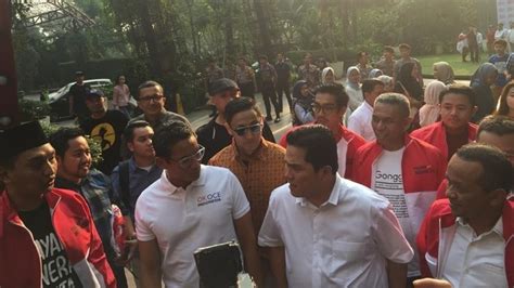 Generasi muda harus jadi ujung tombak. Setelah Jokowi-Prabowo, Giliran Sandiaga Meet Up Erick Thohir