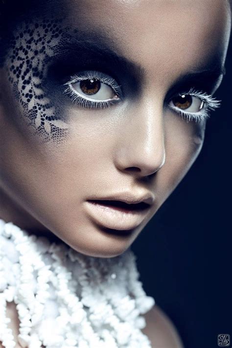Pin By Cmc Makeup School On Editorial Makeup Black And White Makeup