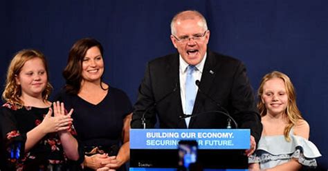 Australian Elections Scott Morrison Celebrates Miracle Victory Huffpost Uk News