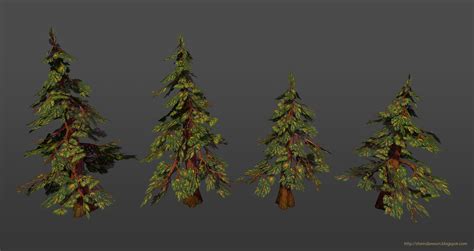 Painted Low Poly Pine Trees — Polycount