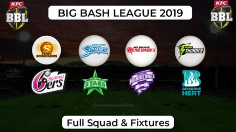 Big Bash League 2019 20 Team Squads About League And Fixtures