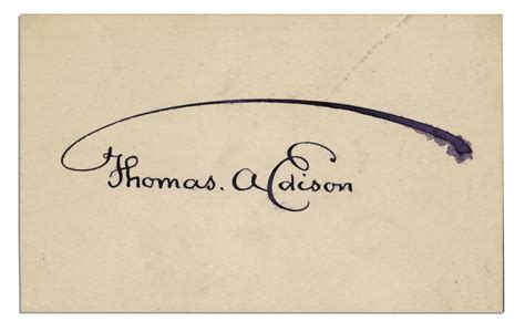 Lot Detail - Thomas Edison Famous ''Umbrella'' Signature in Purple Ink