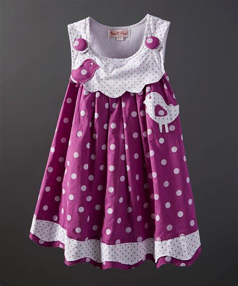 Look At This Powell Craft Purple Bird Polka Dot Dress Infant Toddler