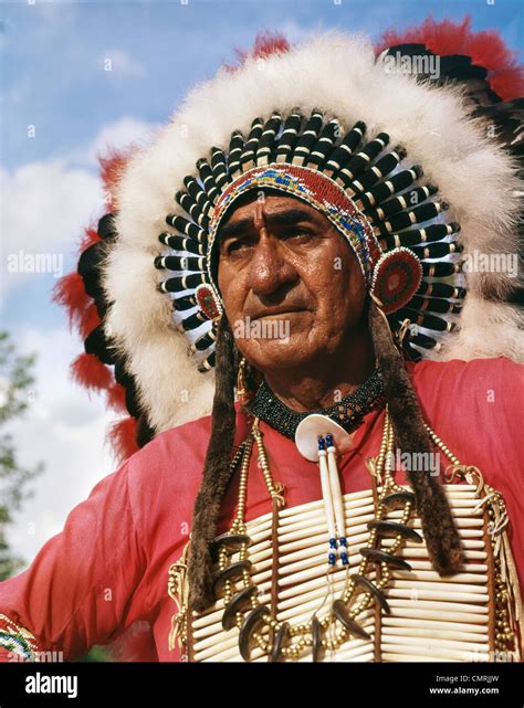 Portrait Of Sioux Indian Chief Big Cloud Headdress Native American