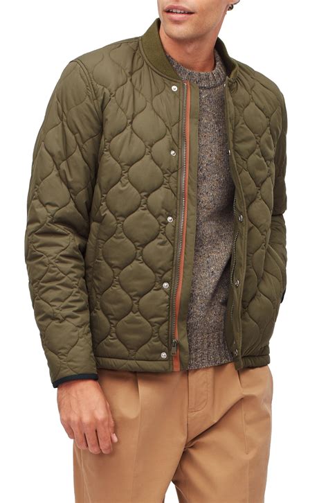 Bonobos Quilted Bomber Jacket In Green For Men Lyst