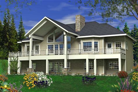 Sloping Lot Home Plan With Great Rear Facing Views 35394gh