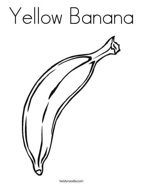 Get free printable coloring pages for kids. Yellow Banana Coloring Page - Twisty Noodle