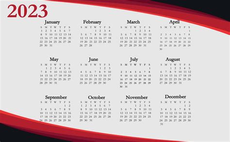 2023 Calendario Del Año Con Meses Semanas Días Fines De Semana Y