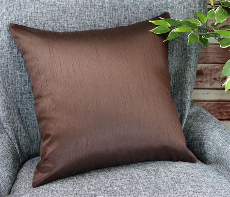 Aiking Home Solid Faux Silk Euro Sham Pillow Cover 26 By 26 Brown