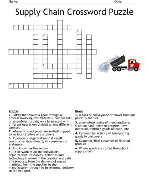 Logistics And Supply Chain Puzzle Crossword Wordmint