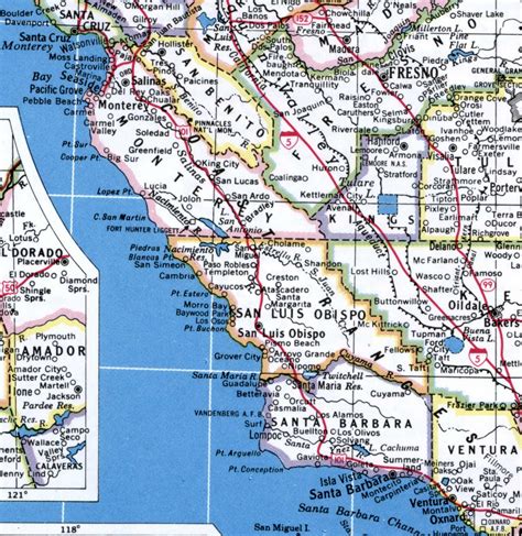 Map Of Central Coast Region Of California