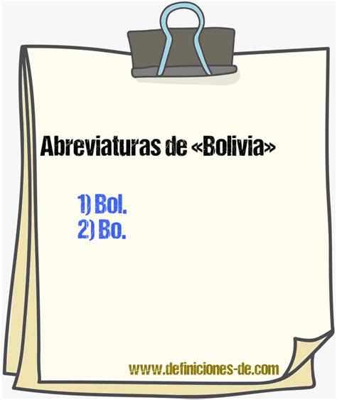 Abreviatura De Bolivia