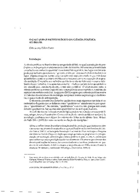pdf o calcanhar metodológico da ciencia politica no brasil glaucio soares