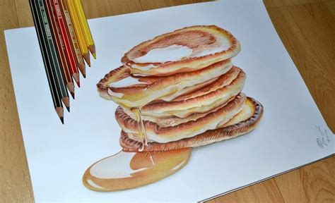 Wow This Is A Pancake Drawing Using Colored Pencils Looks So Good We