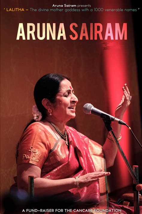 Aruna Sairam Upcoming Concert Details Lalitha The Divine Mother With A 1000 Venerable Names