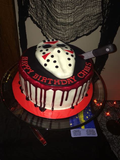 Chris Halloween Bday Cake Jason Theme Friday The 13th It Was So