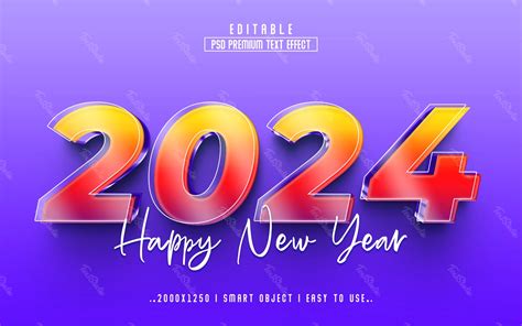 Happy New Year 2024 Sunrise Text Effect Free Photoshop Psd File