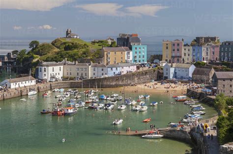 Tenby Harbour Pembrokeshire Wales United Kingdom Europe Stock Photo