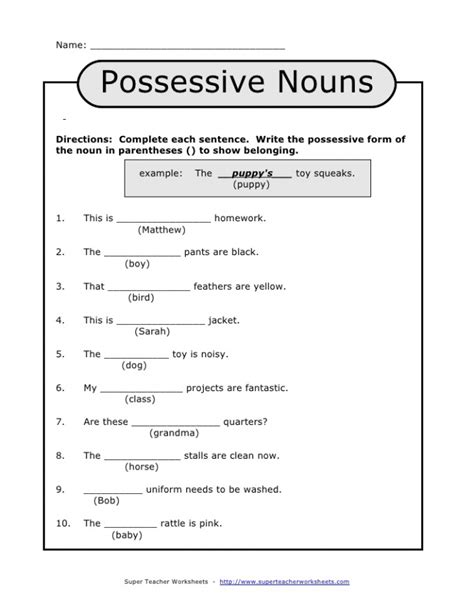 Quiz Worksheet Possessive Forms Of Nouns Study Com Sexiz Pix