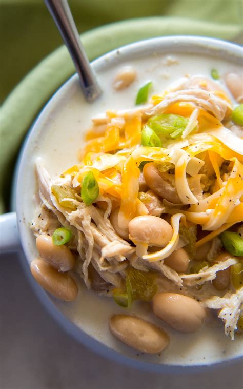 My favorite recipe, and the one my family loves best, falls somewhere in the middle. Crock Pot White Chicken Chili