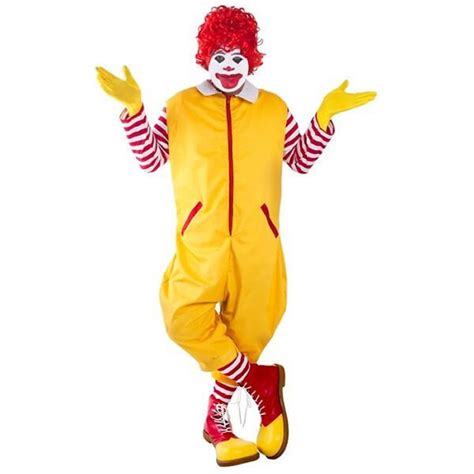 Adult Ronald The Clown Costume Adult Halloween Cosplay Costume On