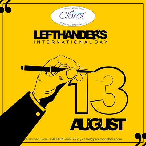 Happy International Left Handers Day 13th August 2020 International