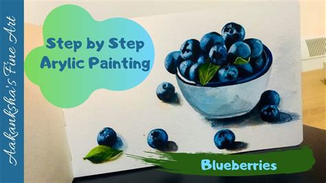 Blueberries Easy Acrylic Painting For Beginners Step By Step