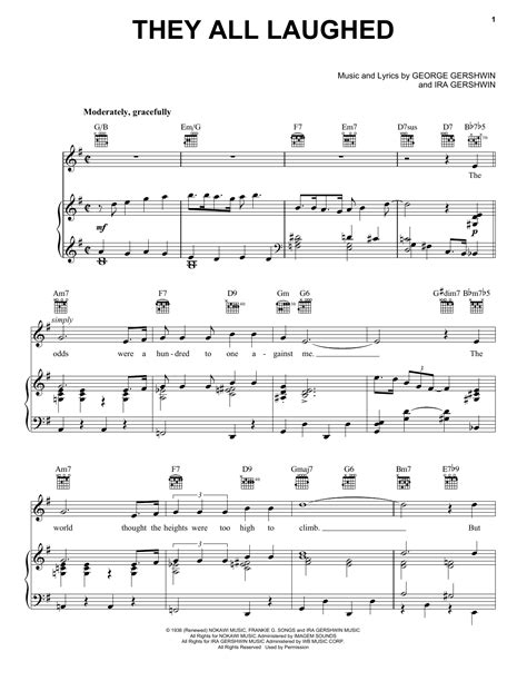 George Gershwin They All Laughed Sheet Music Pdf Notes Chords