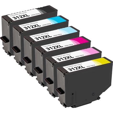 Epson 312xl Black And Color Ink Cartridge Set High Yield 6 Pack
