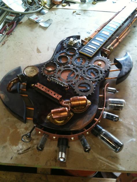 A Steampunk Inspired Guitar A Made Tatoo Steampunk Steampunk Guitar Steampunk Design