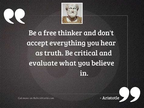 Be A Free Thinker And Inspirational Quote By Aristotle