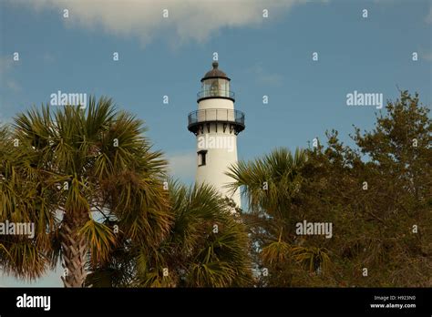 The Lighthouse On The Southern Tip Of St Simons Island In Georgia Stock
