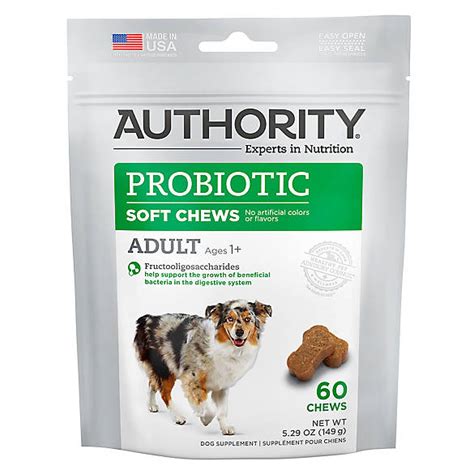 Authority Probiotic Adult Soft Dog Chews Dog Vitamins And Supplements