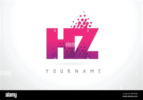 Hz H Z Letter Logo With Pink Letters And Purple Color Particles Dots Design Stock Vector Image