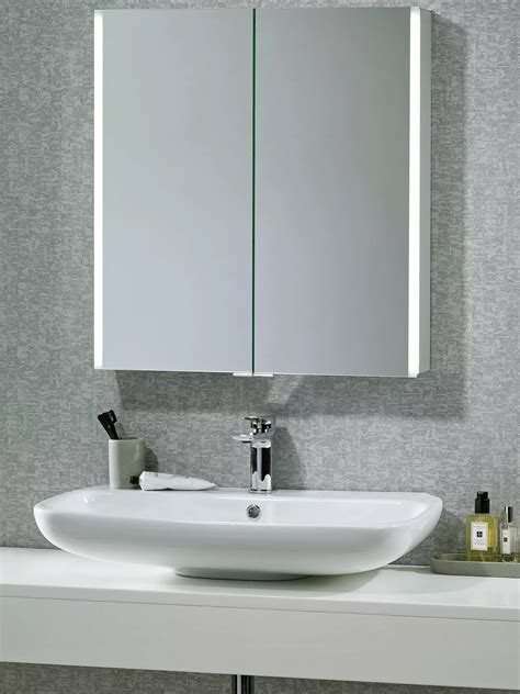 John Lewis And Partners Trace Double Mirrored And Illuminated Bathroom Cabinet At John Lewis