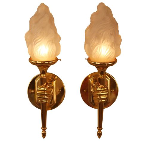 French Bronze Hand Hold Torch Wall Sconces For Sale At 1stdibs