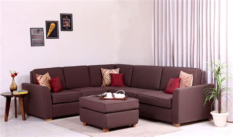 The sofa set can be a very helpful decision for you. Buy Lucian L Shape Fabric Sofa (Ivory) Online in India ...