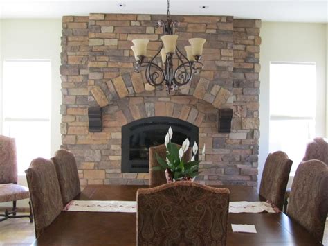 Stone Fireplace In The Dining Room Stone Fireplace Fireplace Home Decor