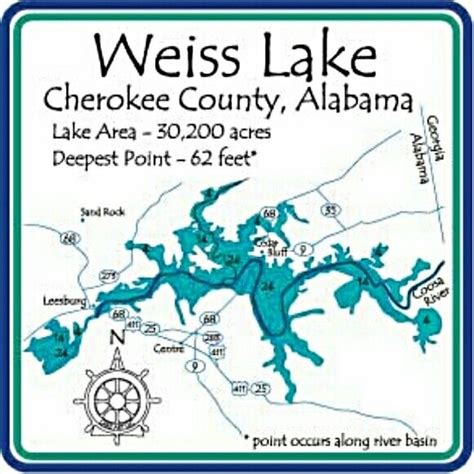 Weiss Lake Map Weiss Lake Lakehouse Decor Lake Map Leesburg Pallet