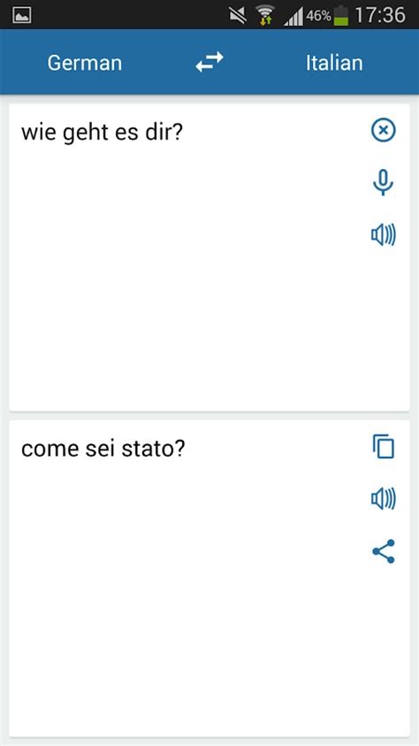 Da es sich um eine maschinelle übersetzung handelt, die nach dem gleichen prinzip funktioniert wie bei google translate, kann man sich nicht immer hundertprozentig darauf. German Italian Translator - Android Apps on Google Play