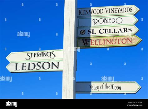 Vineyard Signs In Sonoma Valley Stock Photo Alamy