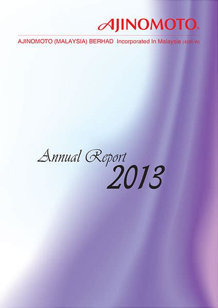 We did not find results for: Laporan Tahunan Ajinomoto 2013 | Ajinomoto Malaysia