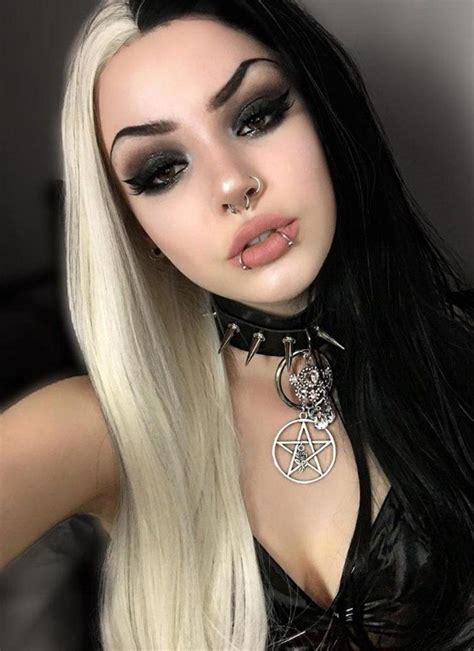 Straight Light Blonde Black Split Color Lace Front Synthetic Wig Lf1531 Blonde Goth Gothic