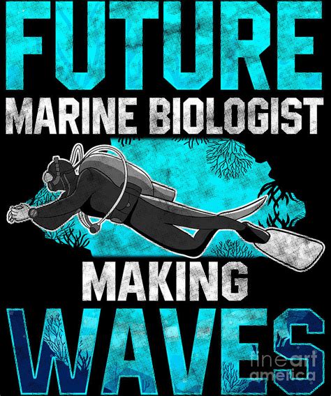 Future Marine Biologist Making Waves Pun Digital Art By The Perfect