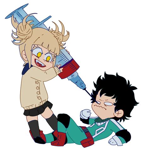 Toga And Deku By Rosywhiteyart On Deviantart