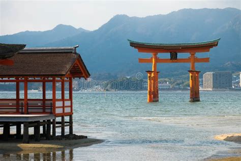 Itsukushima Shrine Floating Torii Gate Miyajima Island Japan Stock Photo Image Of Torii
