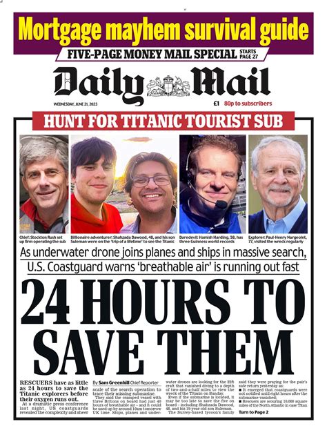 Daily Mail Front Page 21st Of June 2023 Tomorrow S Papers Today