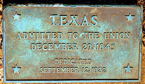 Texas Admitted To The Union Plaque Photograph By Arthur Swartwout Pixels